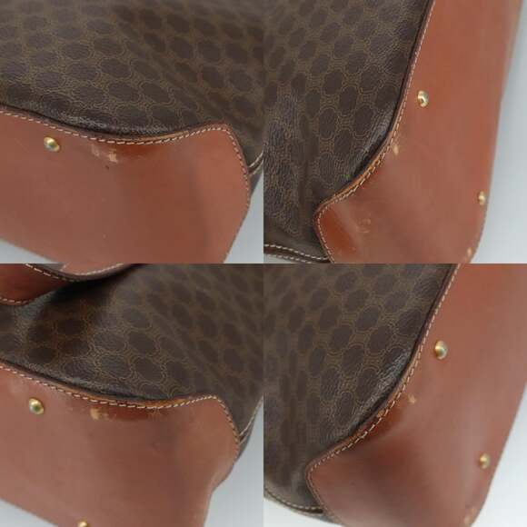 CELINE Macadam Canvas Hand Bag Pvc Leather Brown - Picture 10 of 12